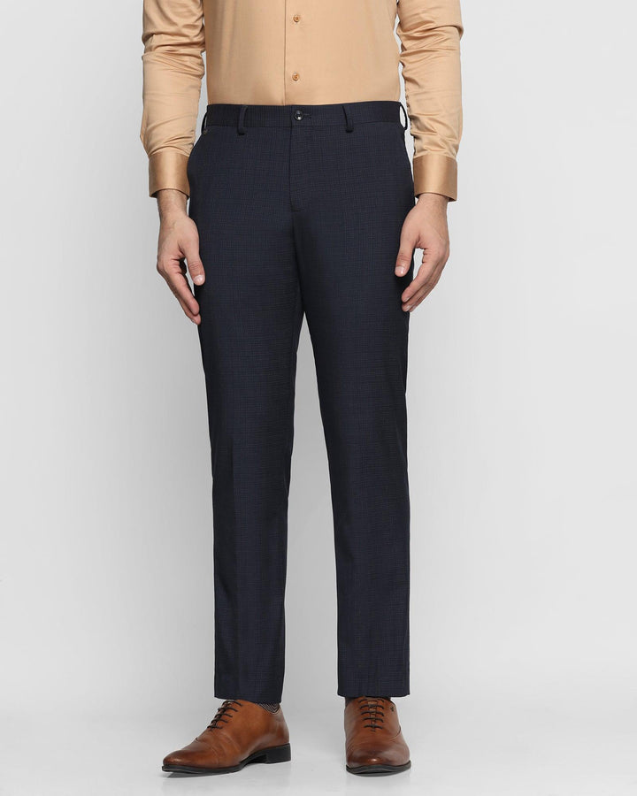 Slim Comfort B-95 Formal Navy Check Trouser - Wreck