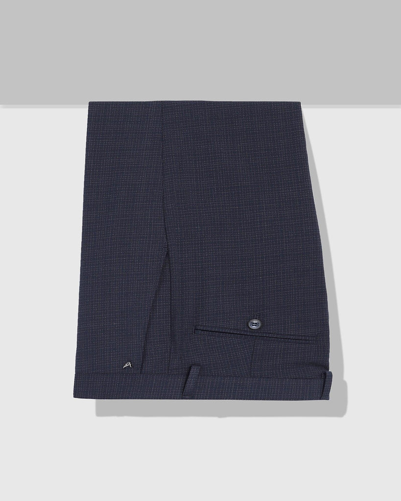 Slim Comfort B-95 Formal Navy Check Trouser - Wreck