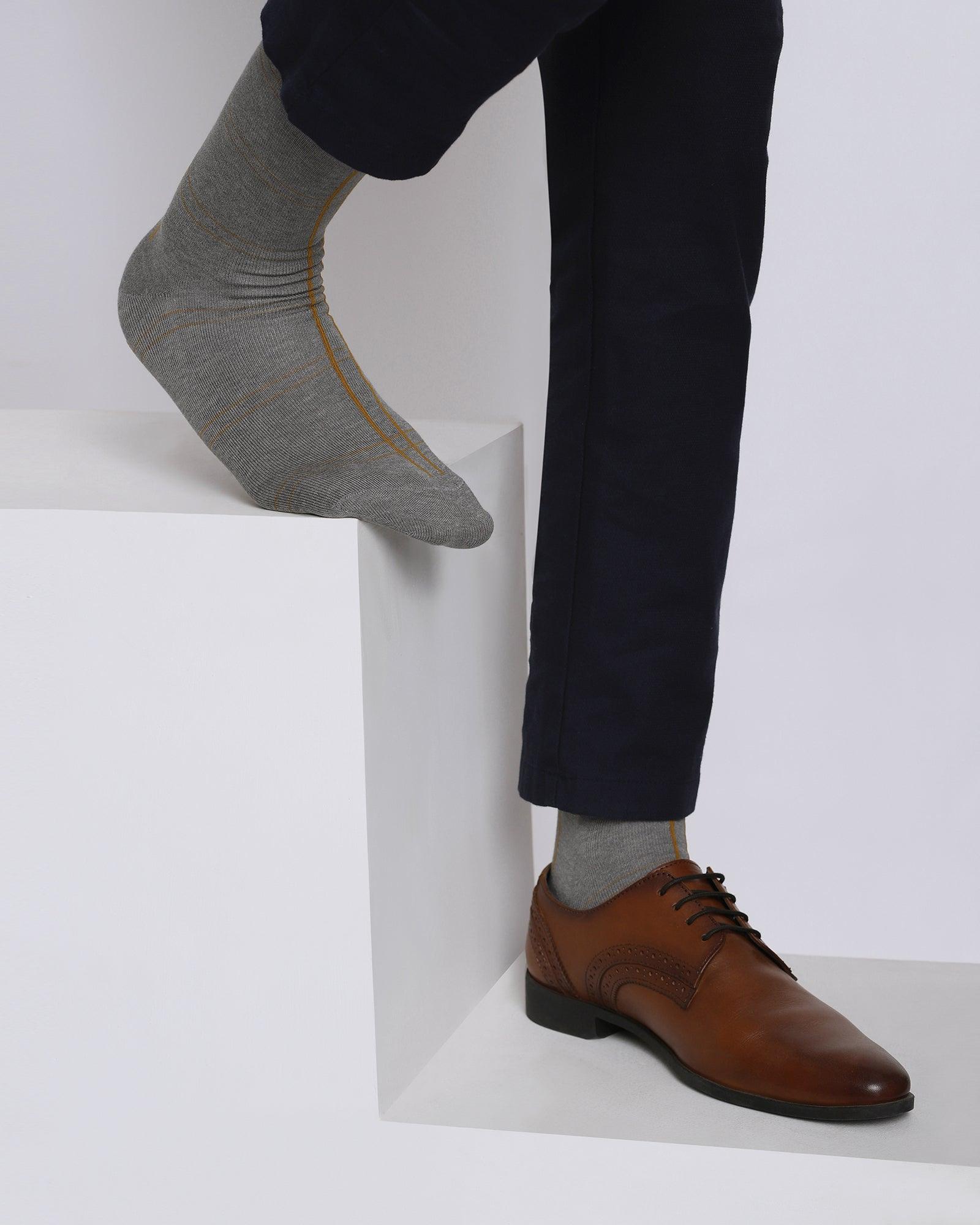 Cotton Grey Check Socks - Omne