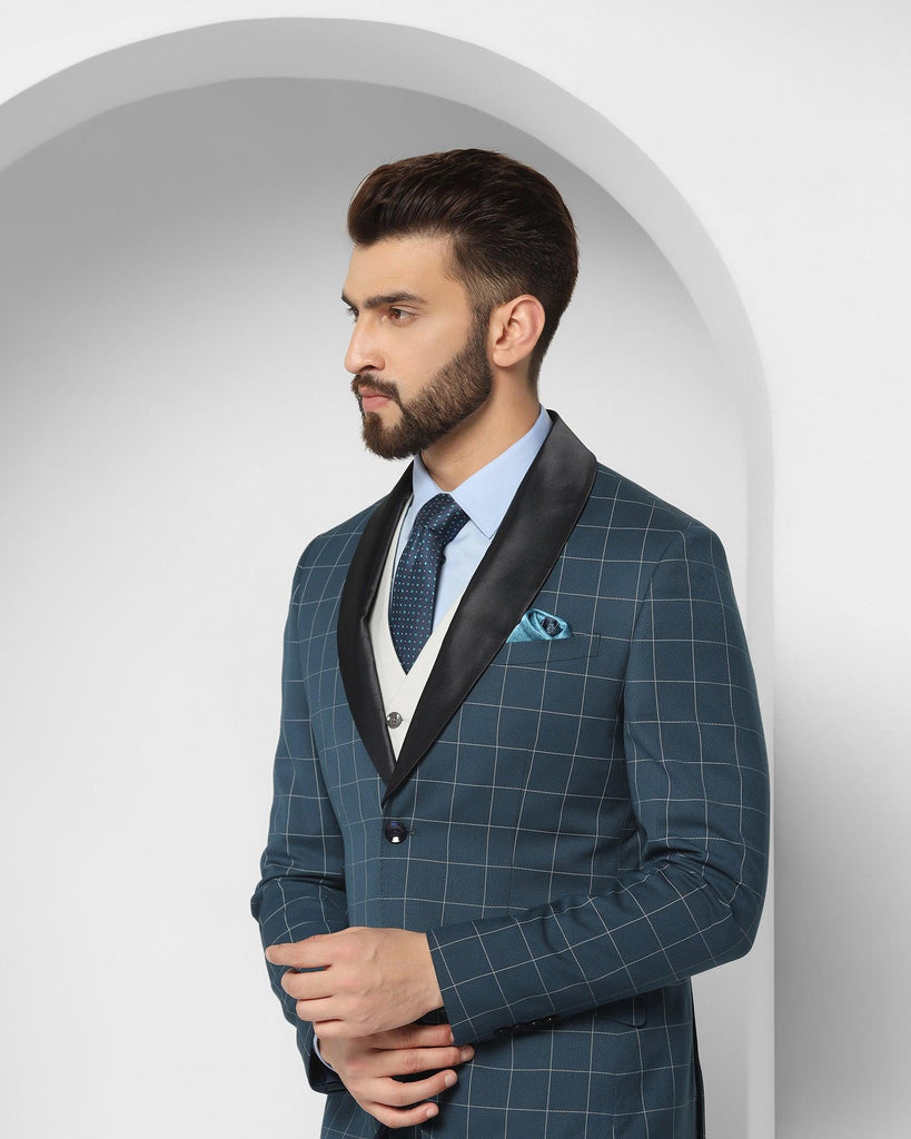 Tuxedo Multitude 6X Teal Check Formal Suit - Micah