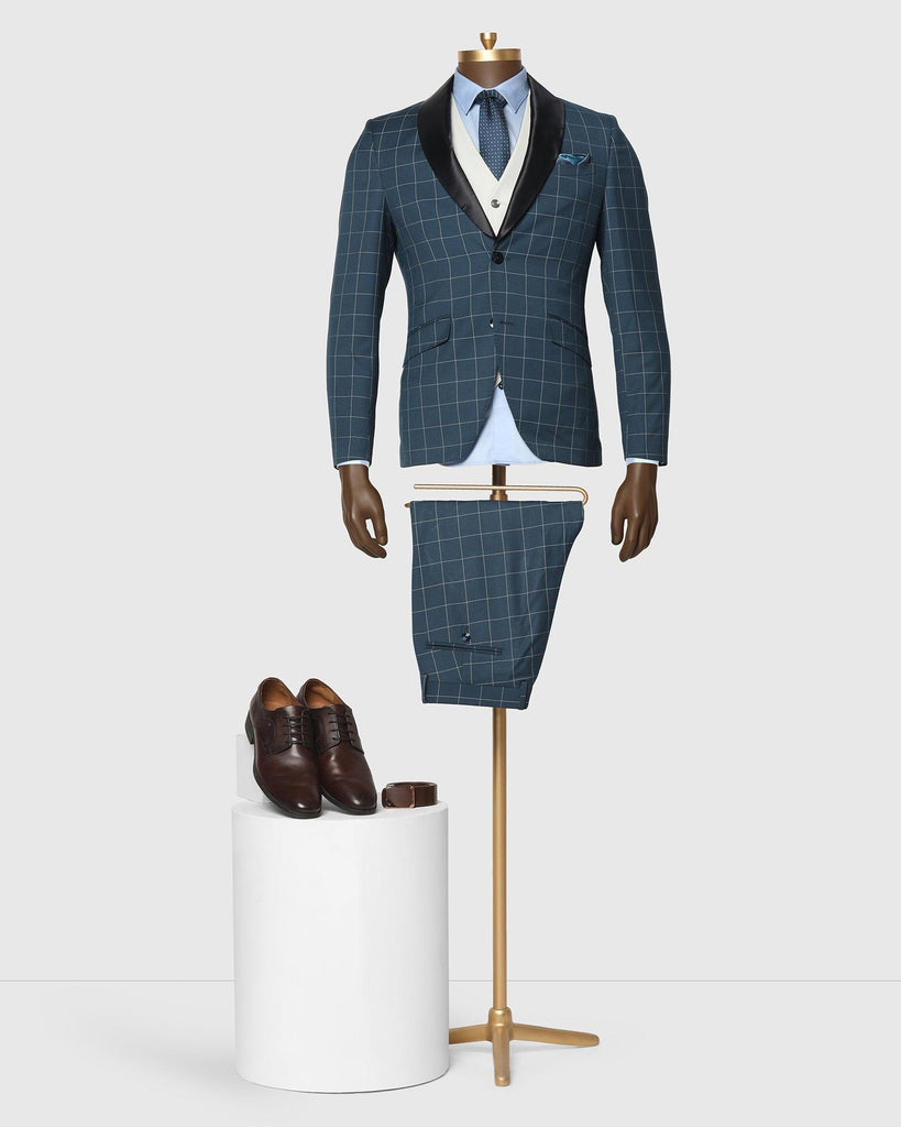 Tuxedo Multitude 6X Teal Check Formal Suit - Micah