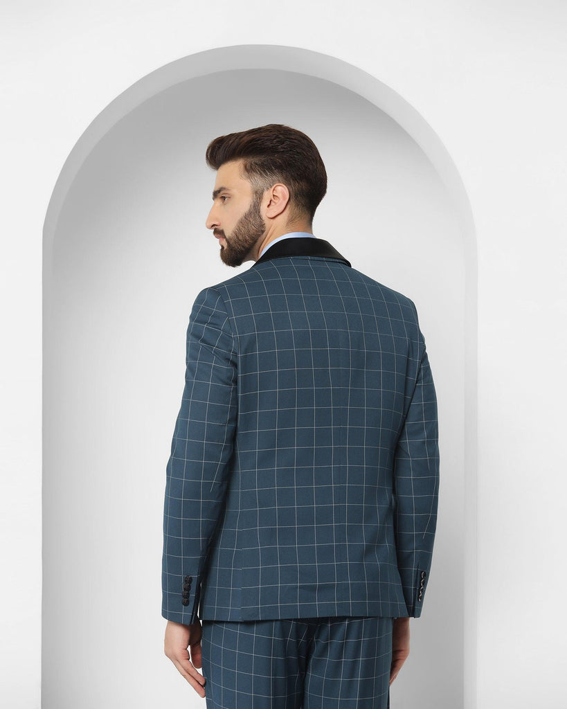 Tuxedo Multitude 6X Teal Check Formal Suit - Micah