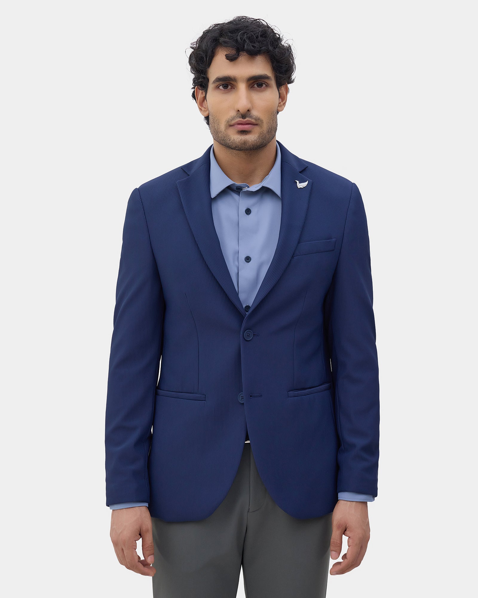 LONG JACKET SLIM FIT STRIPE JACKET