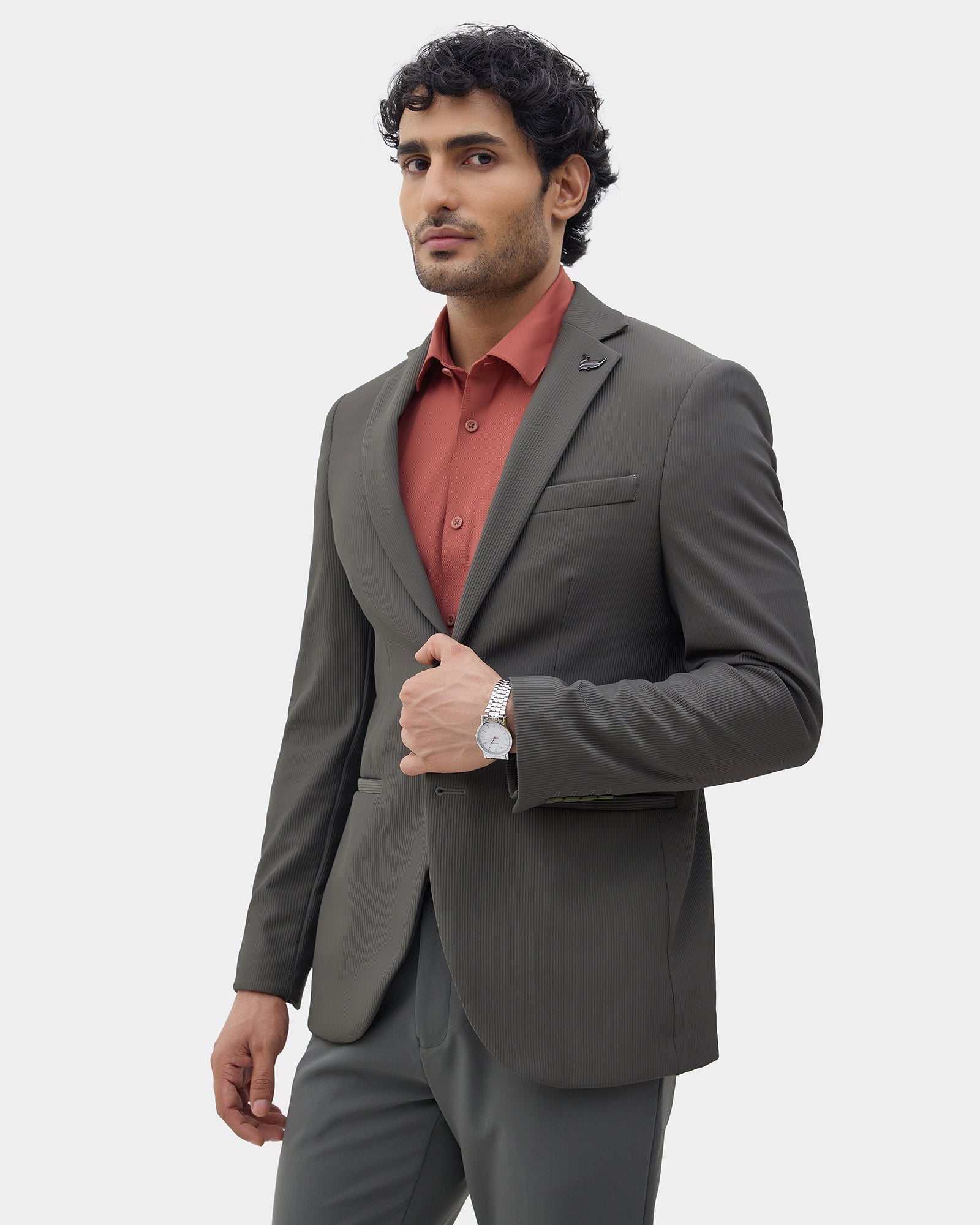 Olive Stripe Blazer - Batista