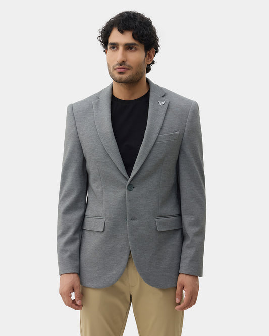 Green Textured Blazer - Celebo