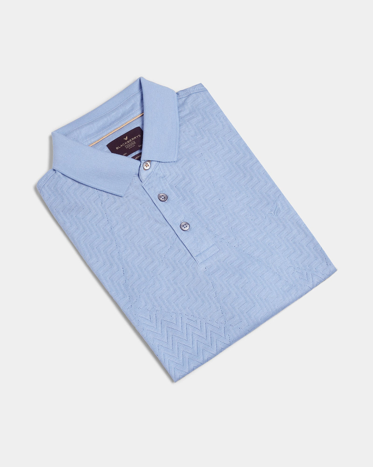 Cool Blue Textured Polo - Sun
