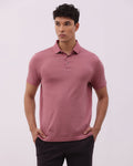 Coral Pink Textured Polo - Sun