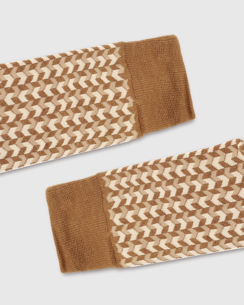 Cotton Beige Textured Socks - Snap