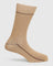 Cotton Beige Textured Socks - Star