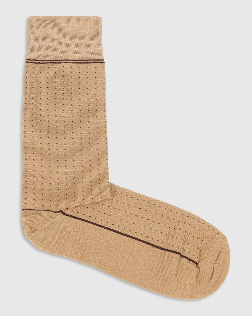 Cotton Beige Textured Socks - Star