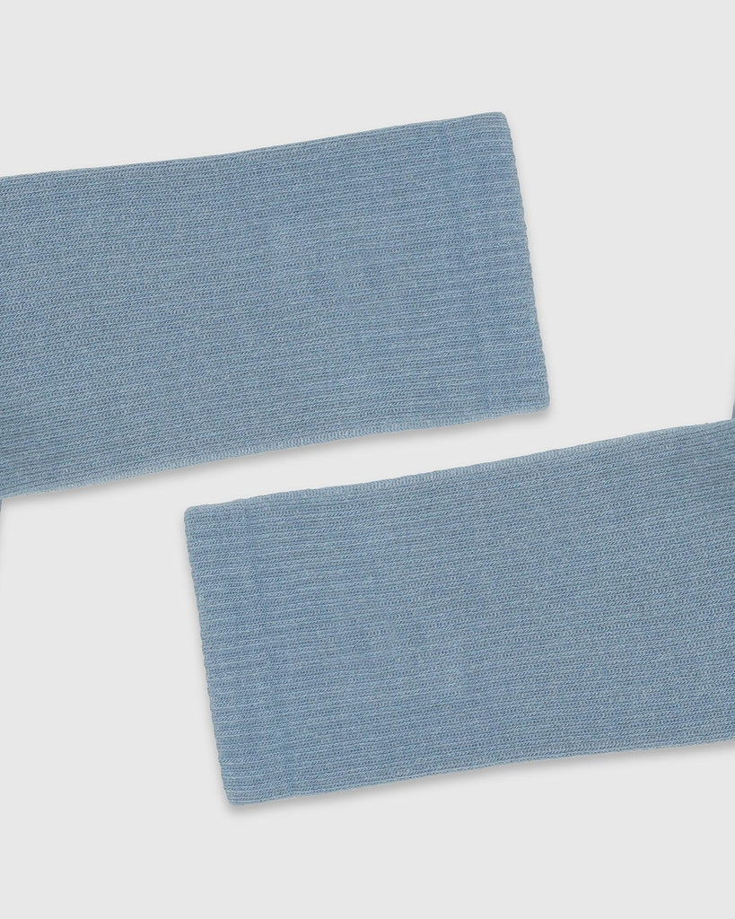 Cotton Blue Textured Socks - Snow