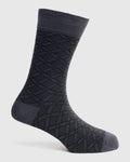 Cotton Dark Grey Knitted Socks - Saffron