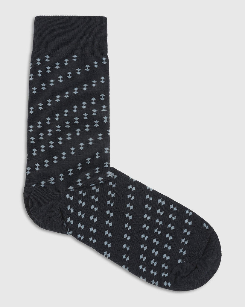 Cotton Dark Navy Textured Socks - Sevilla