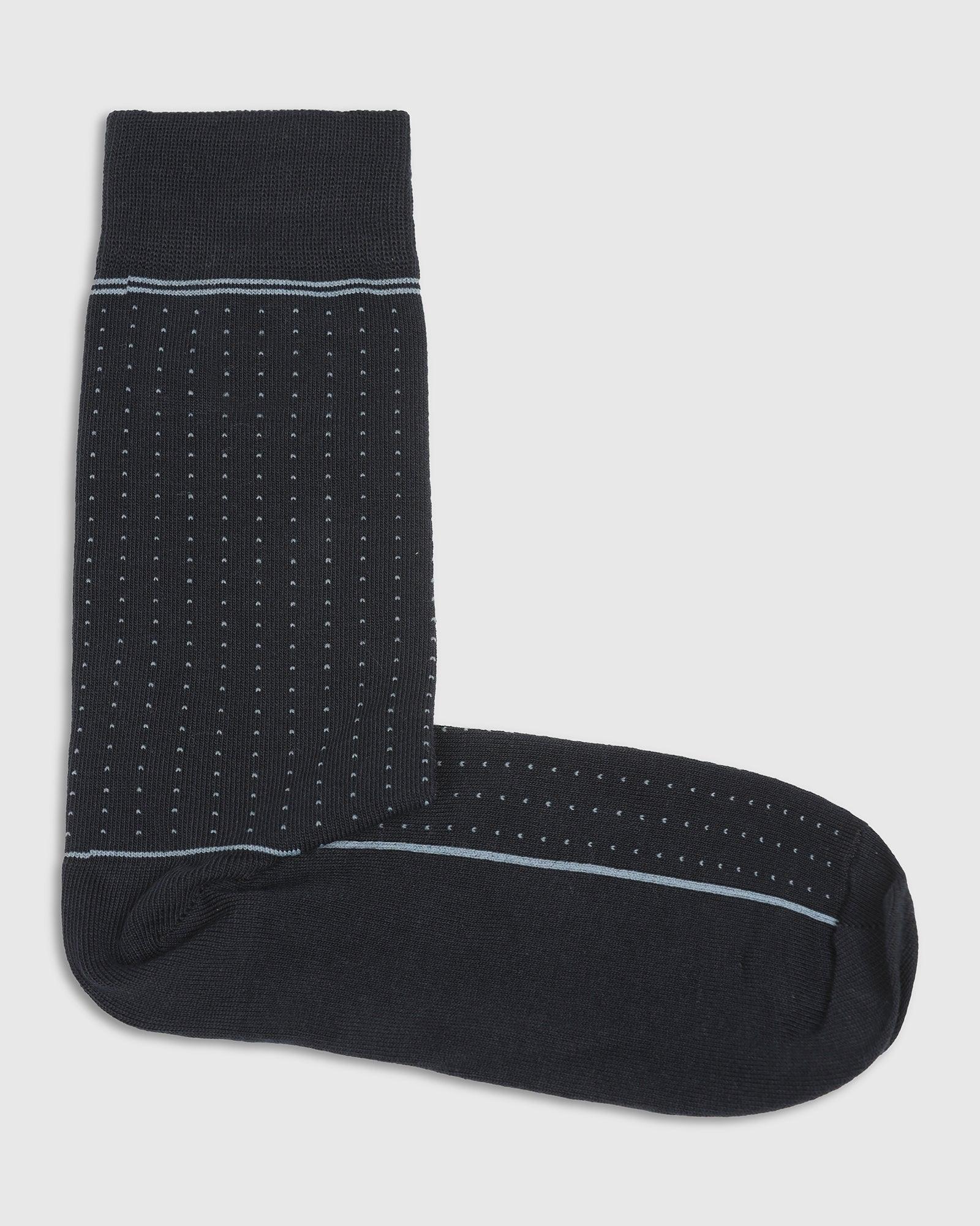 Cotton Deep Navy Textured Socks - Star