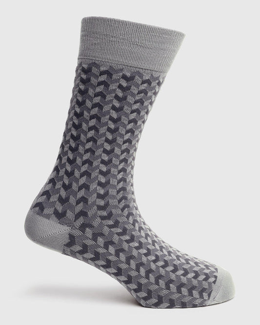 Cotton Grey Knitted Socks - Snap