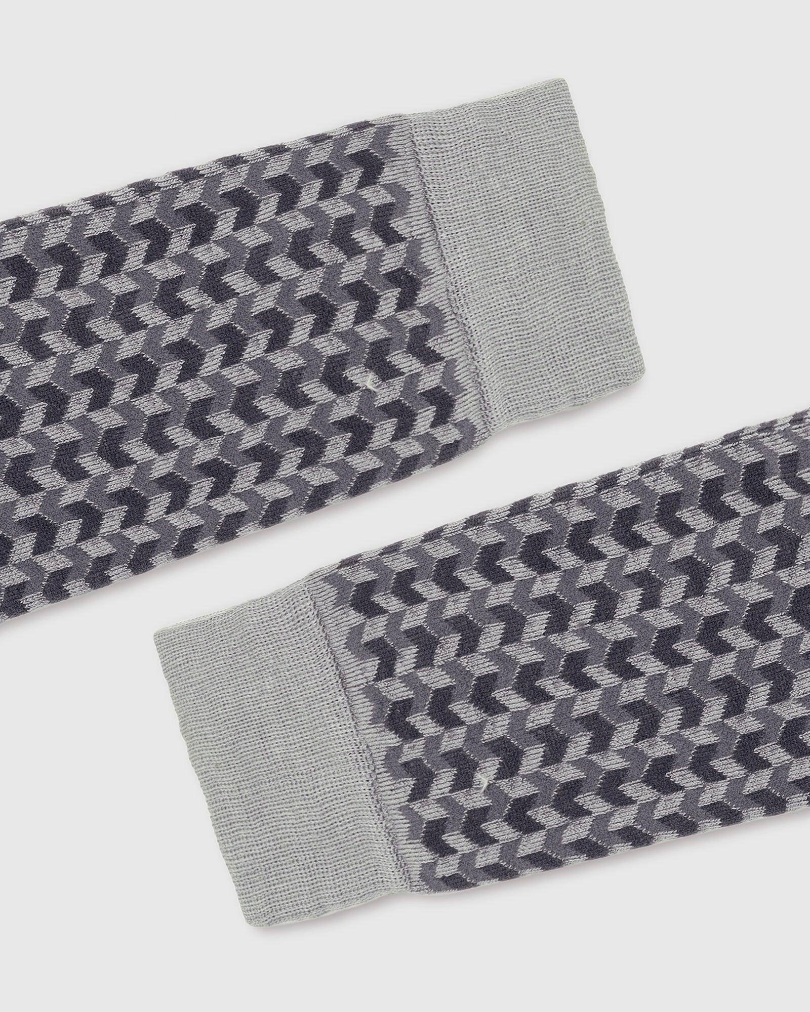 Cotton Grey Textured Socks - Snap