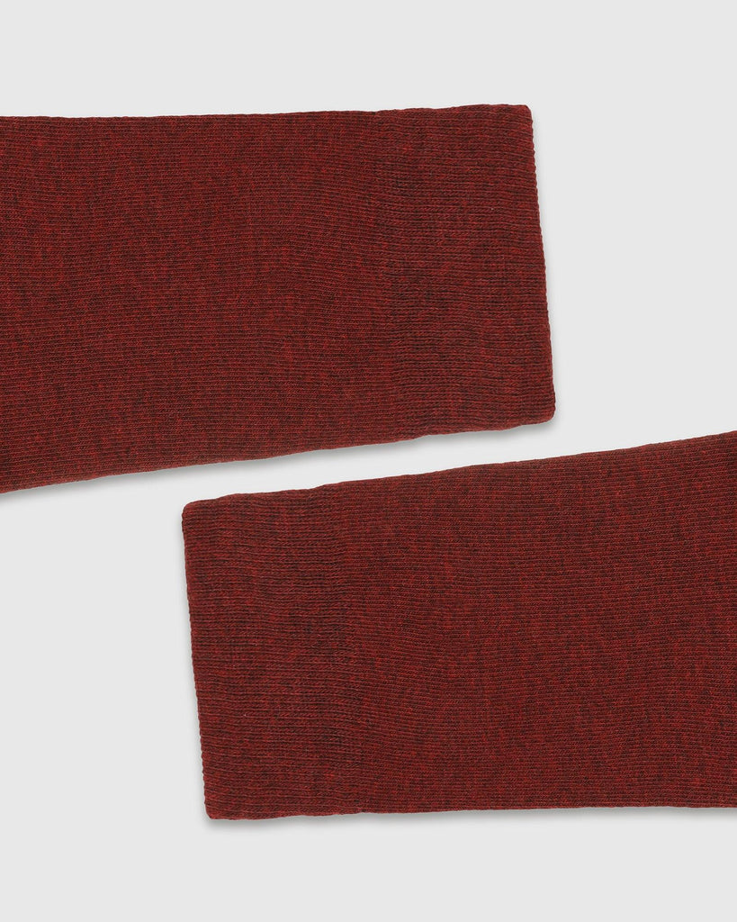 Cotton Maroon Solid Socks - Samu