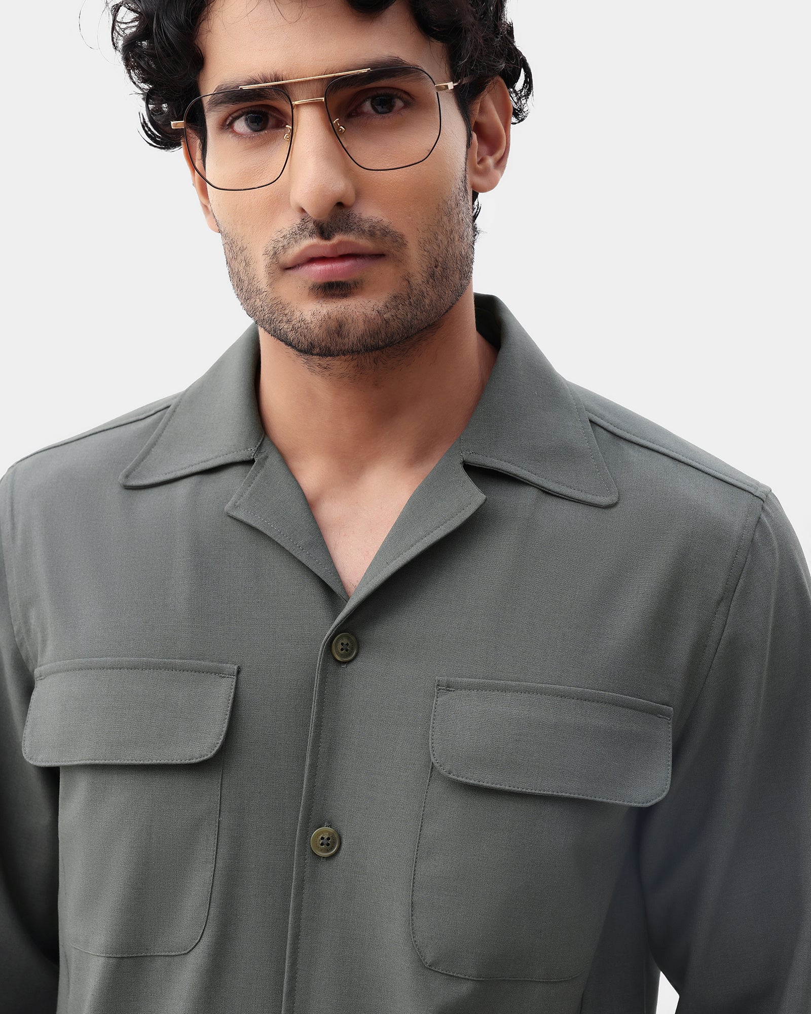 Olive Two Piece Textured Suit - Konfet