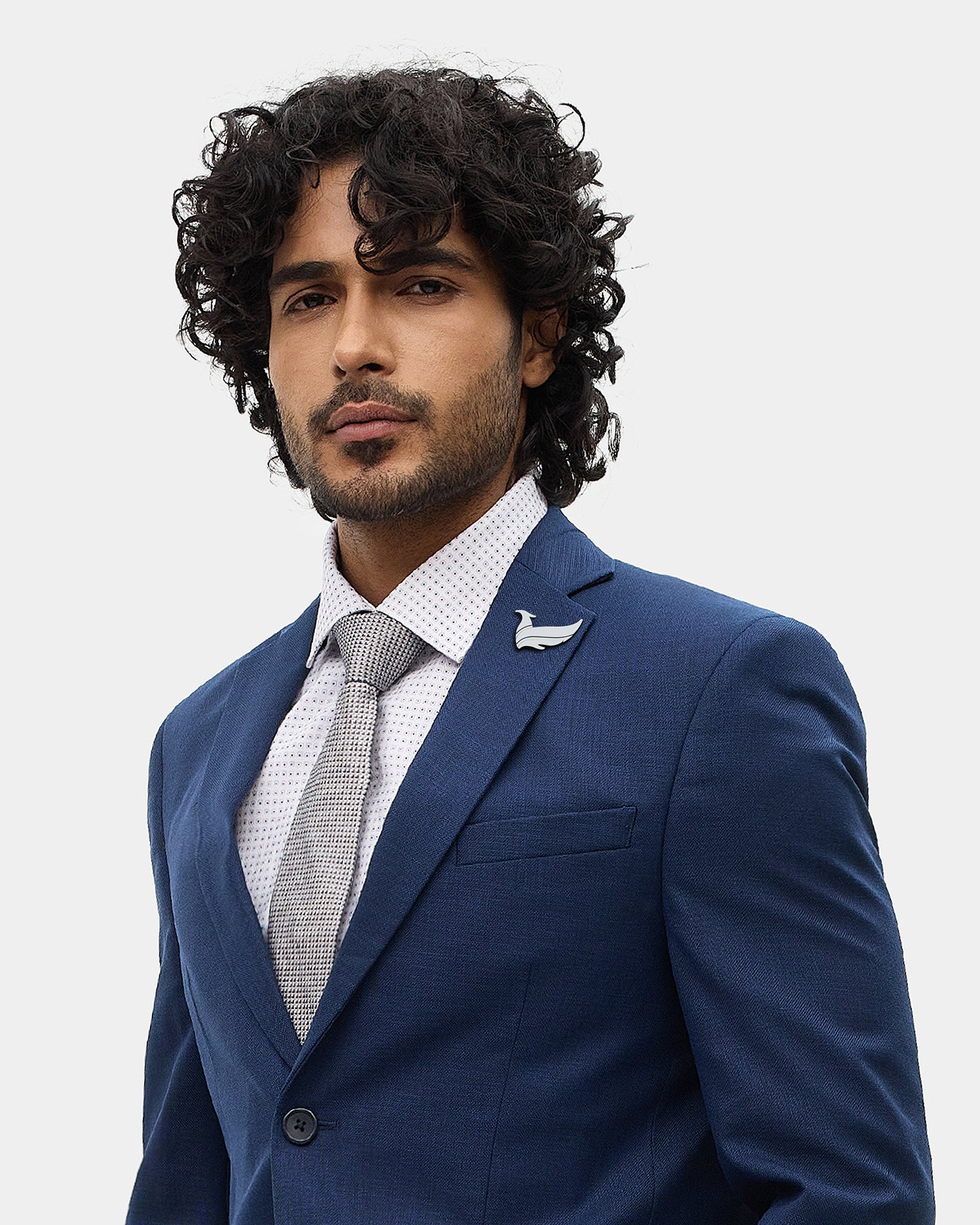 Navy Two Piece Textured Suit - Heckle