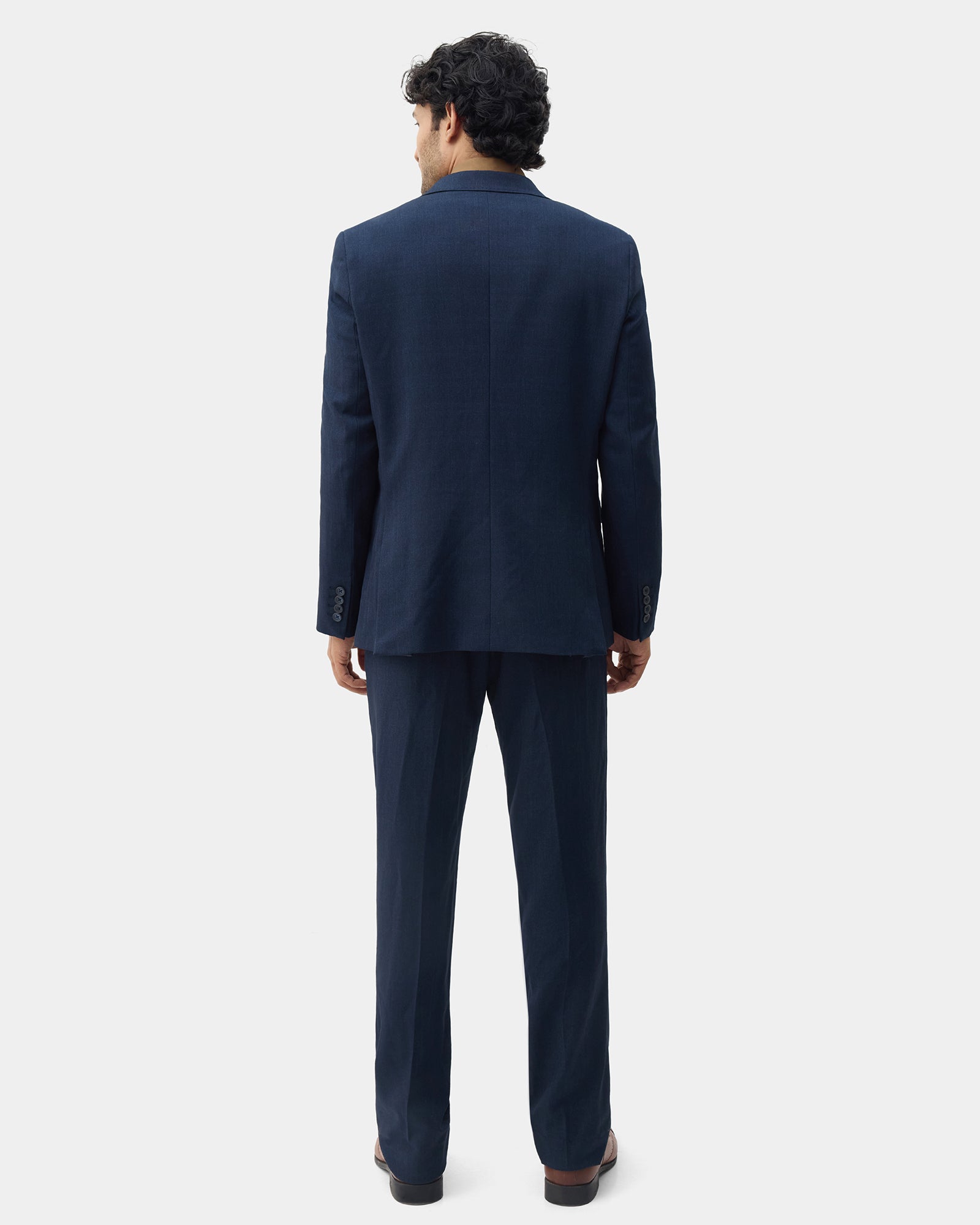 Blue Two Piece Textured Suit - Fenzo