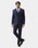 Navy Three Piece Textured Suit - Hiver
