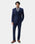 Navy Three Piece Textured Suit - Lenzo
