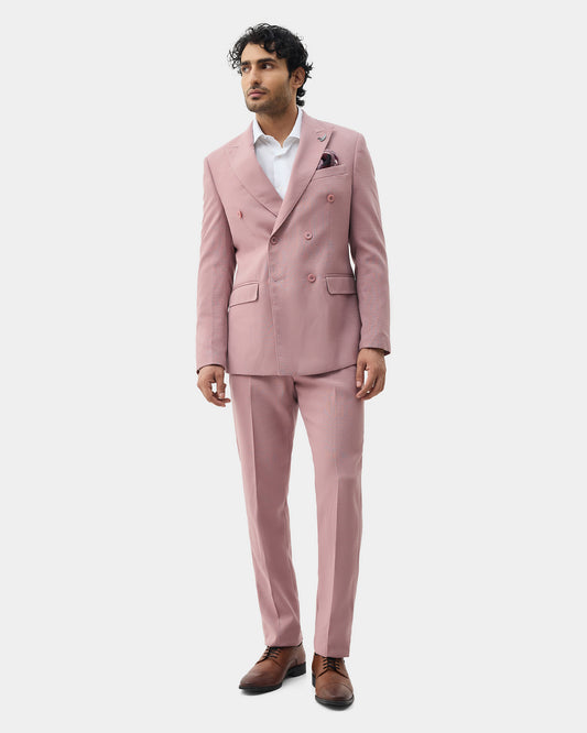 Dusty Pink Two Piece Textured Suit - Elvin