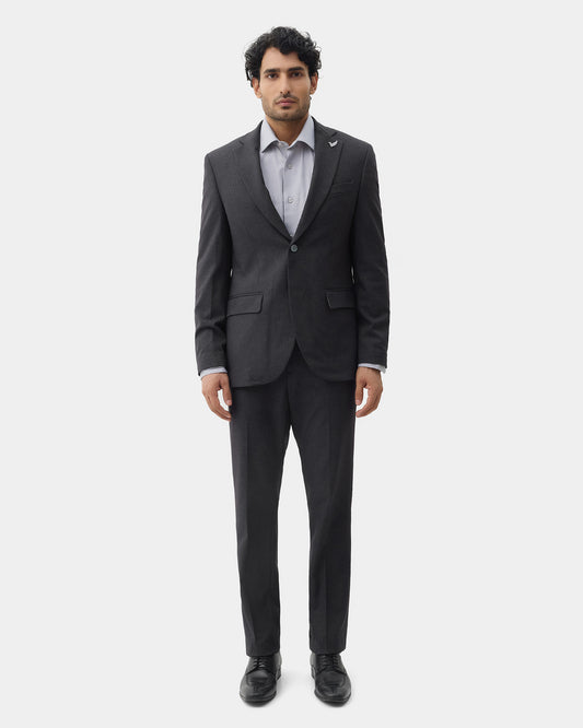 Charcoal Two Piece Solid Suit - Gesto