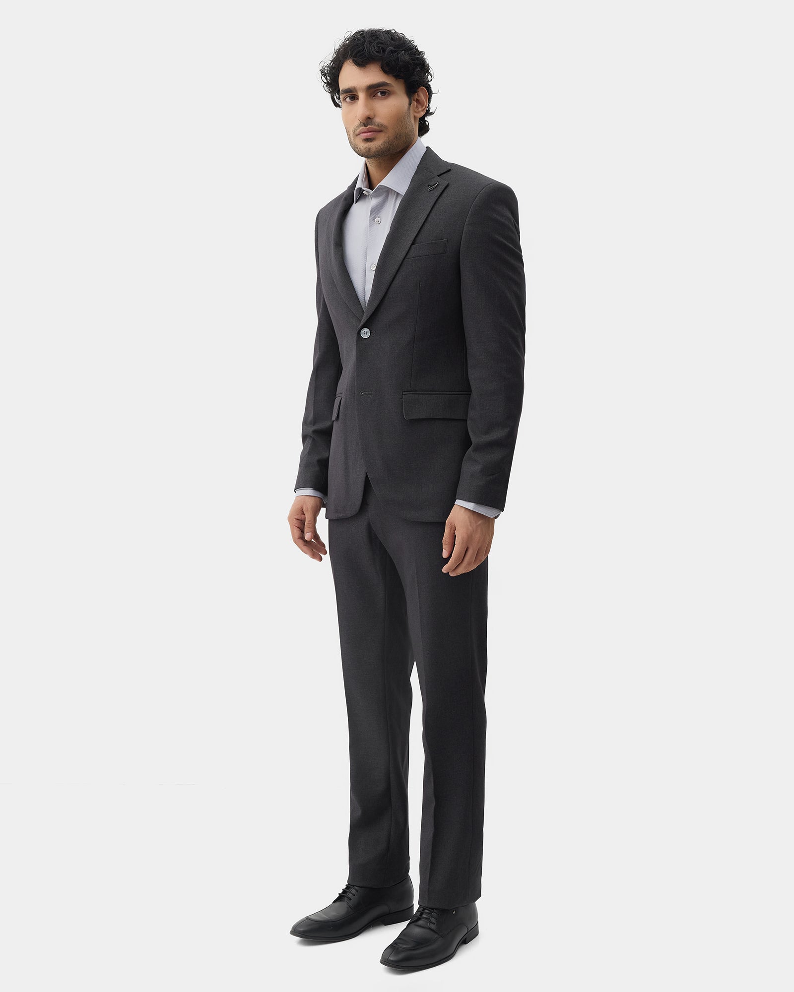 Charcoal Two Piece Solid Suit - Gesto