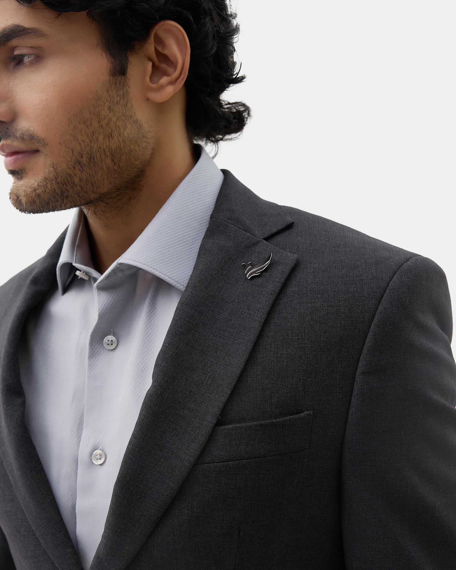 Charcoal Two Piece Solid Suit - Gesto