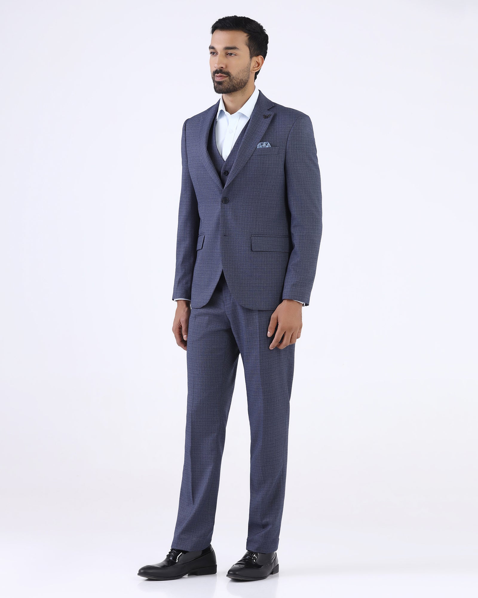 Blue Textured Shirt - Delm
