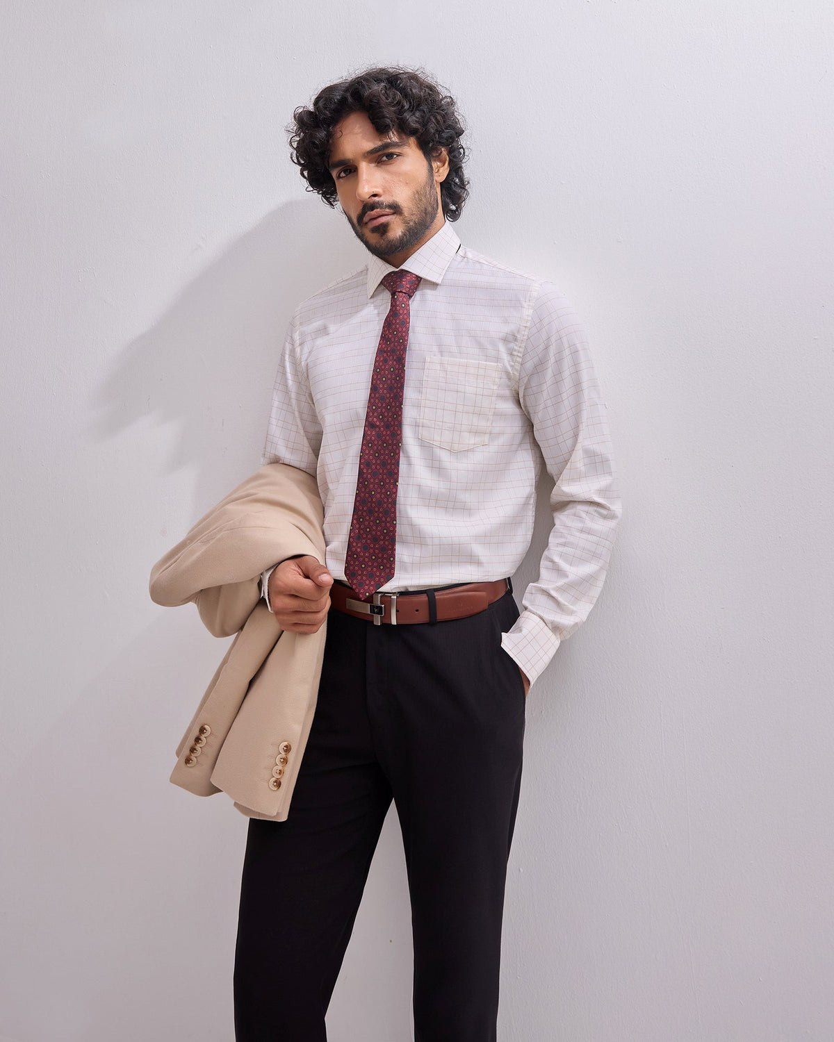 Cream Check Shirt - Boardroom