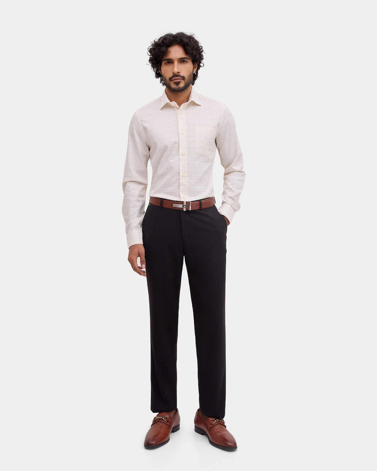 Cream Check Shirt - Boardroom
