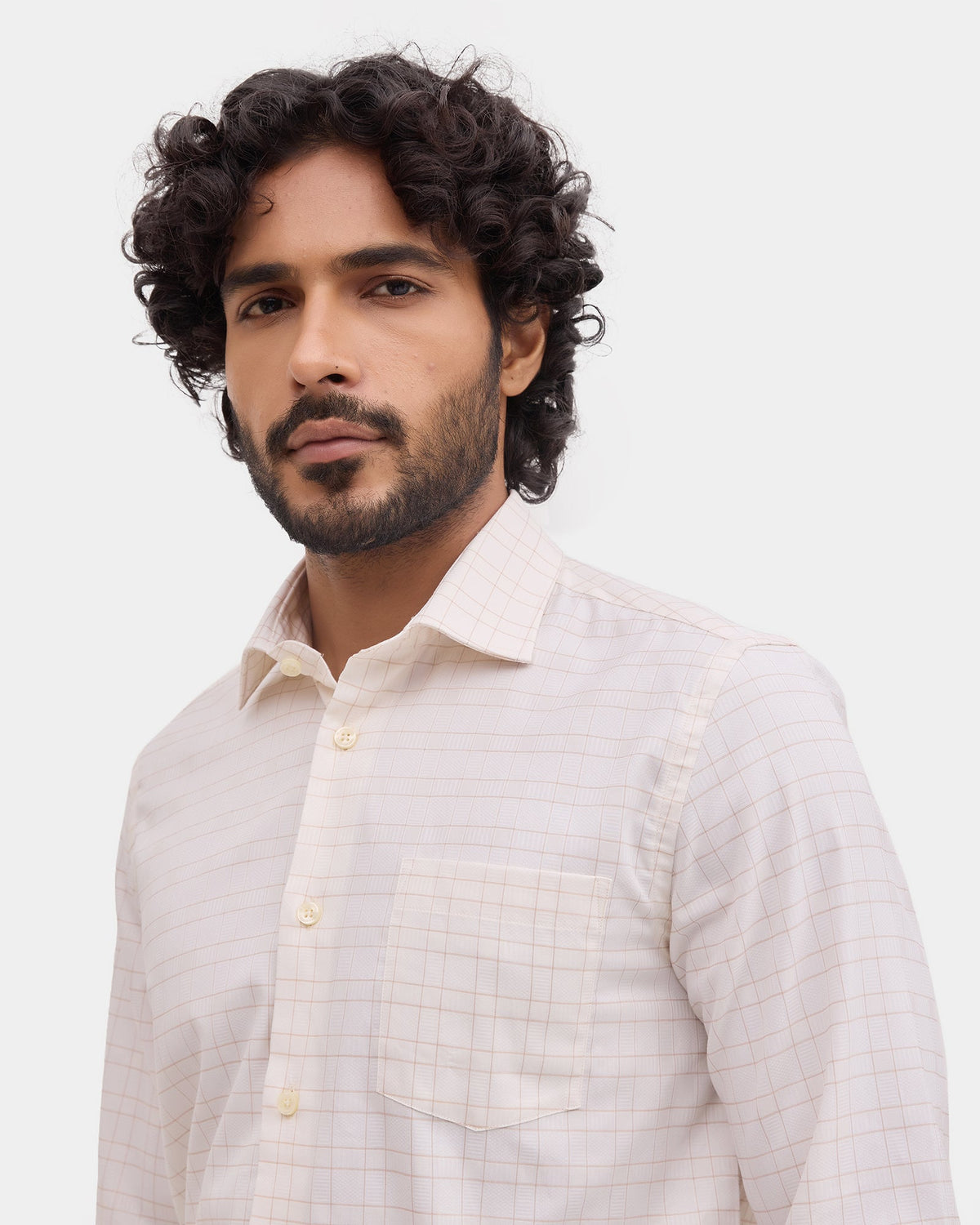 Cream Check Shirt - Boardroom