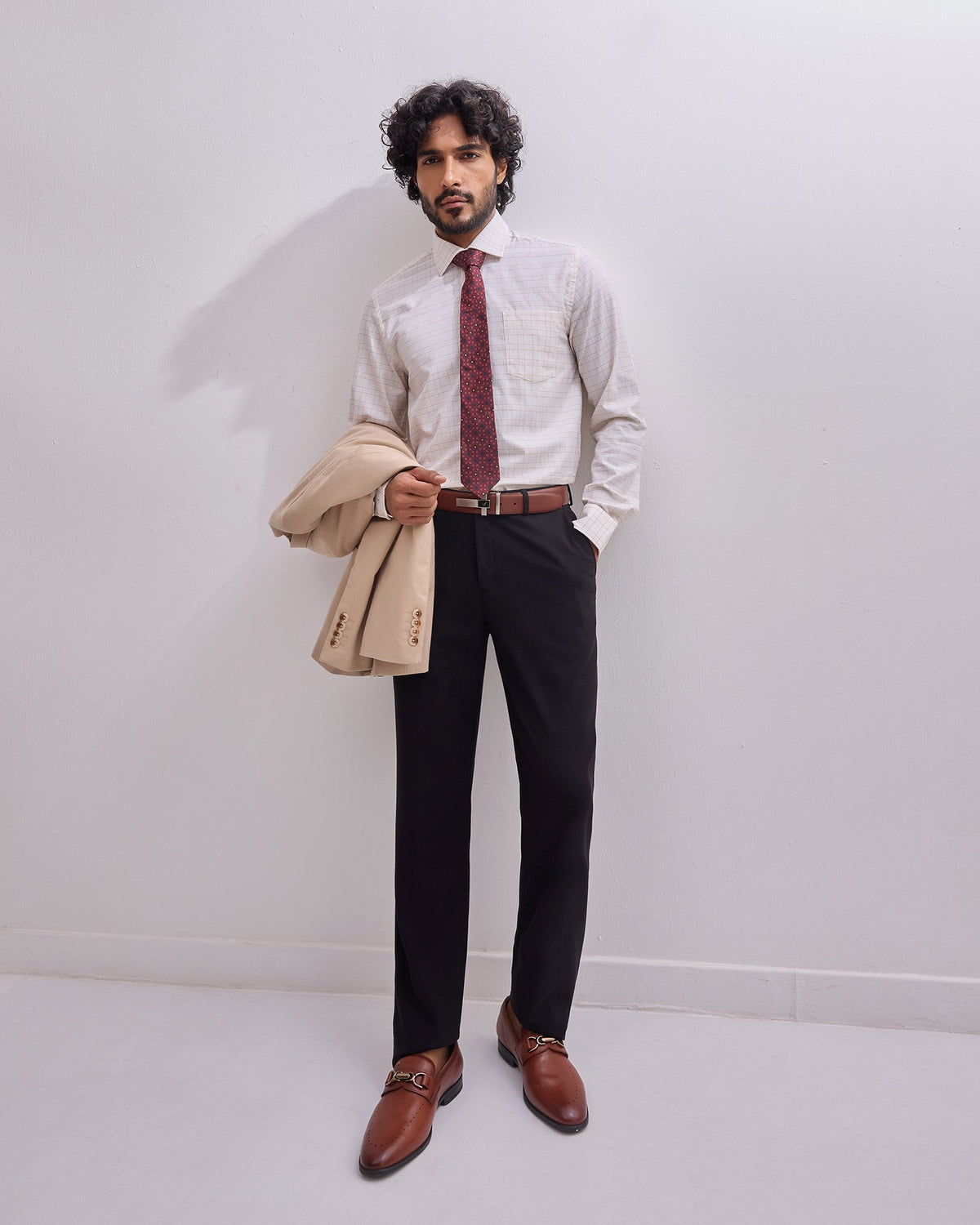 Cream Check Shirt - Boardroom