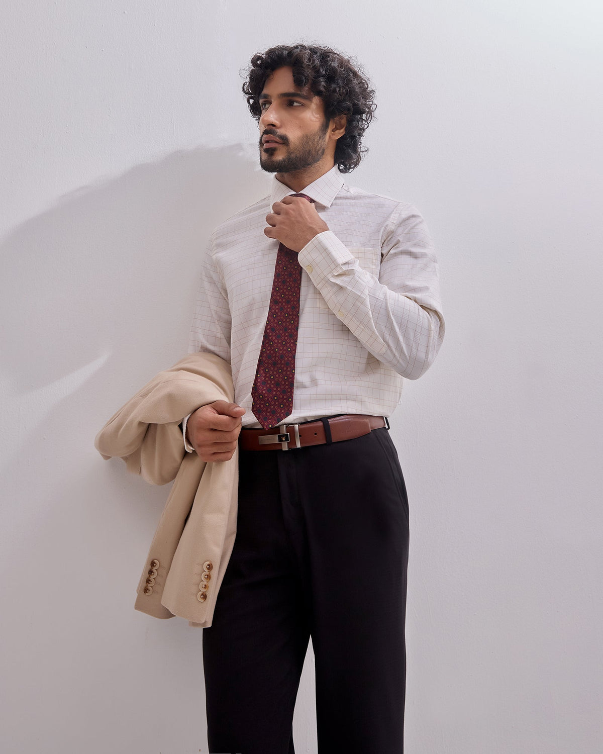Cream Check Shirt - Boardroom