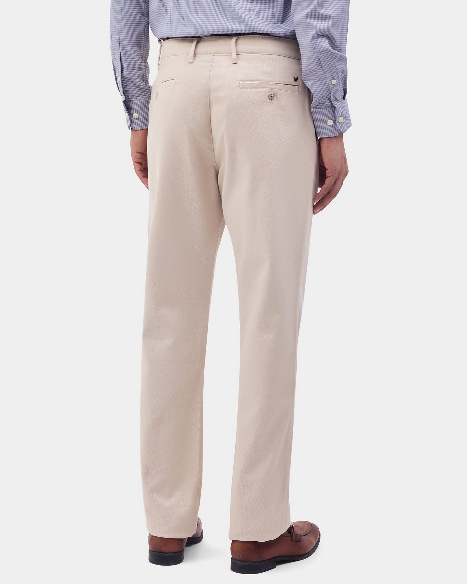 Cream Textured Khakis - Monta