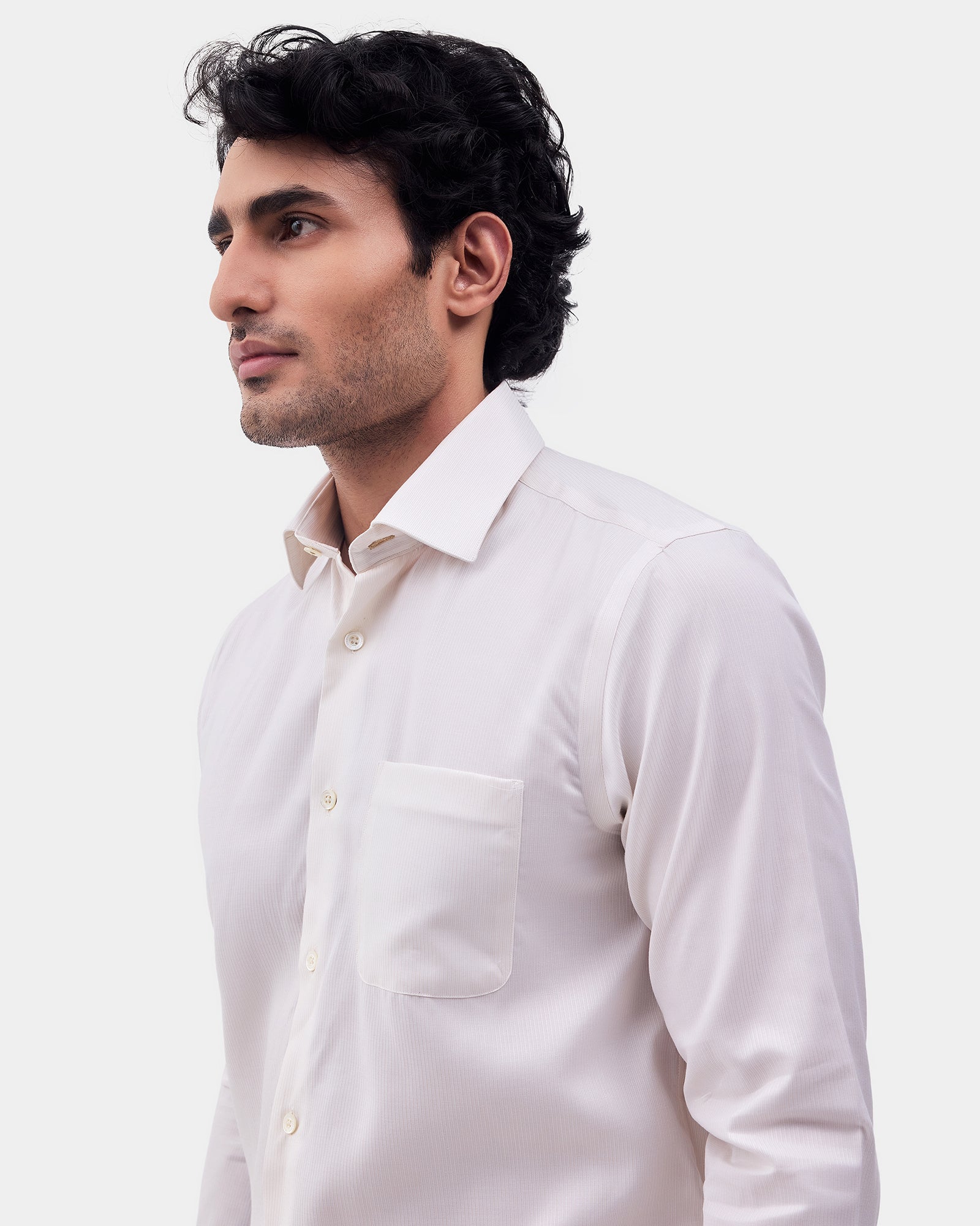 Cream Luxe Stripe Shirt - Bosch