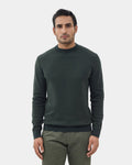 Dark Green Crew Neck Textured Sweater - Marita