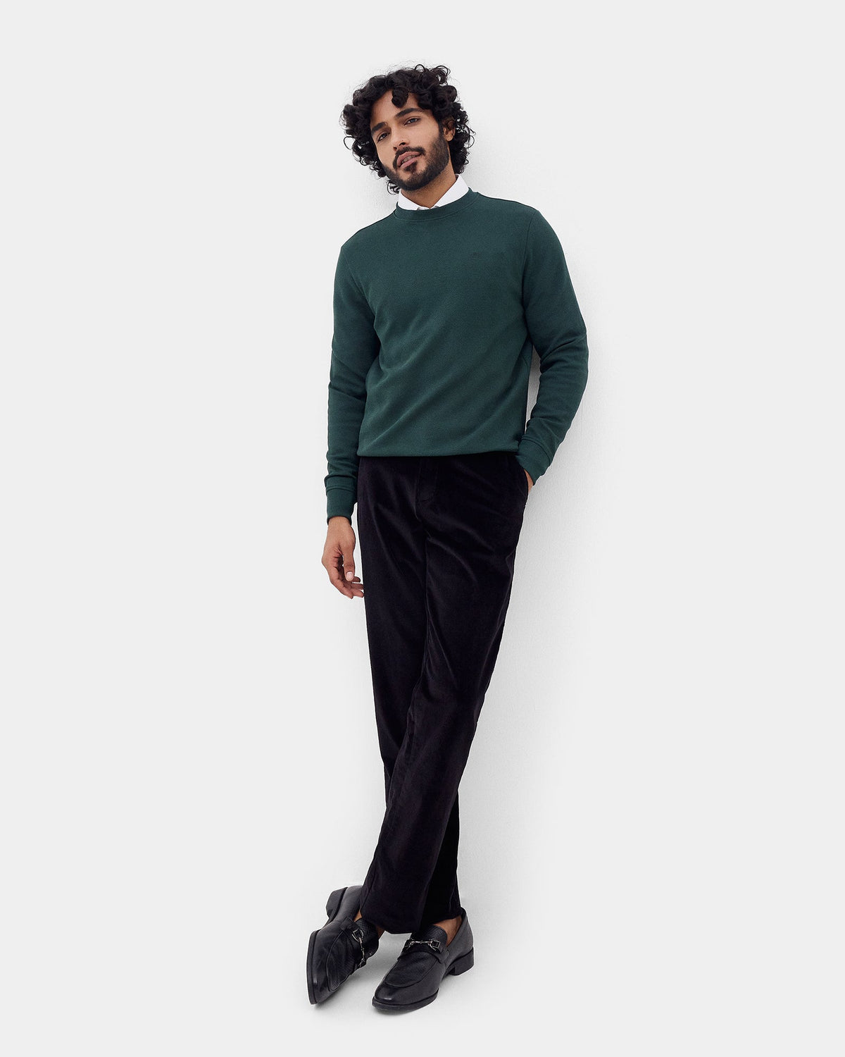 Dark Green Textured Sweatshirt - Pita