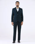 Dark Green Three Piece Textured Suit - Gerren