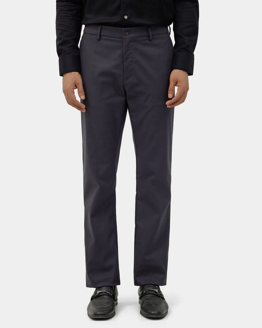 Dark Grey Unwrinkle Solid Khakis - Elgon