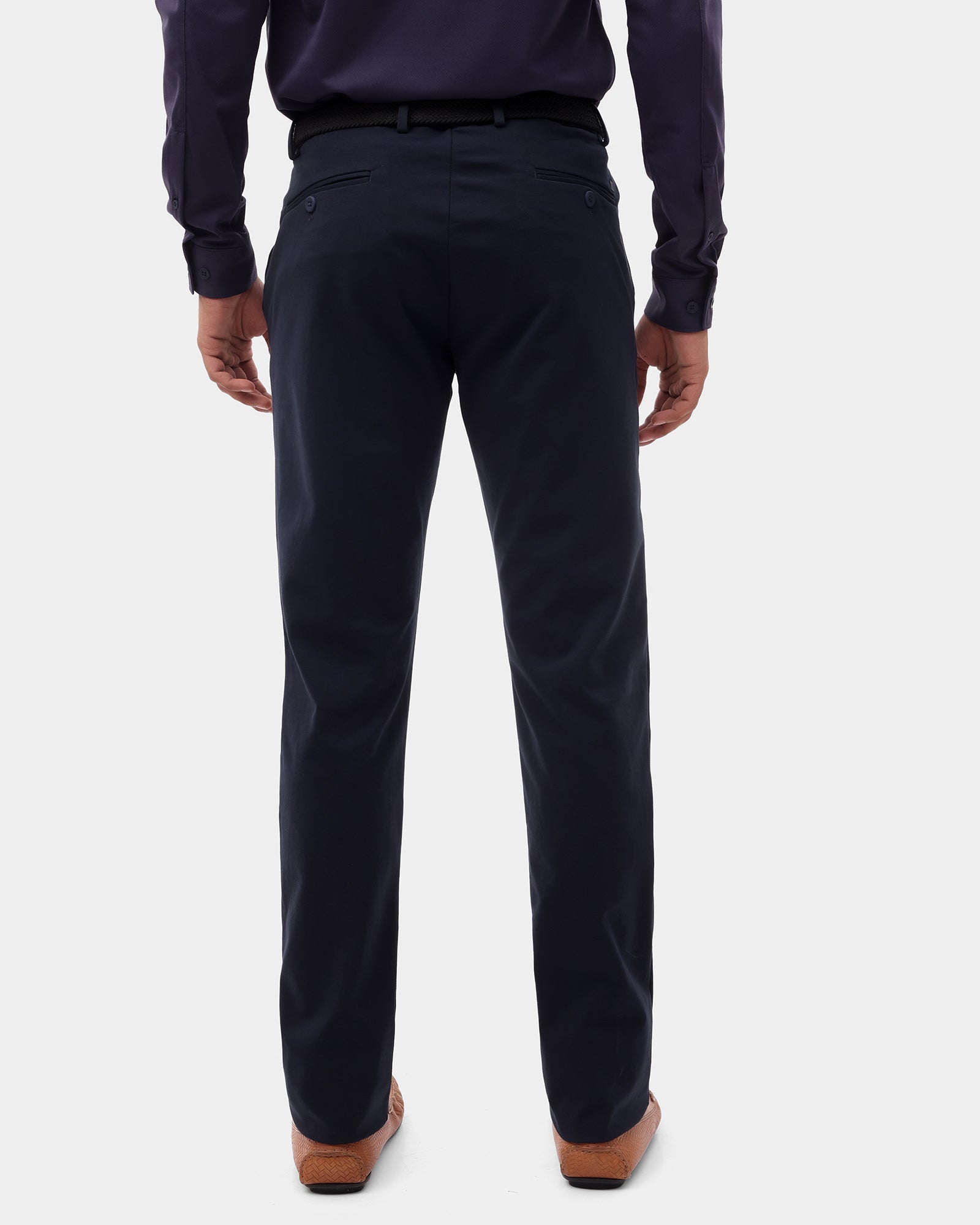 Must Haves Dark Navy Solid Khakis - Ziea
