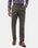 Dark Olive Unwrinkle Solid Khakis - Elgon