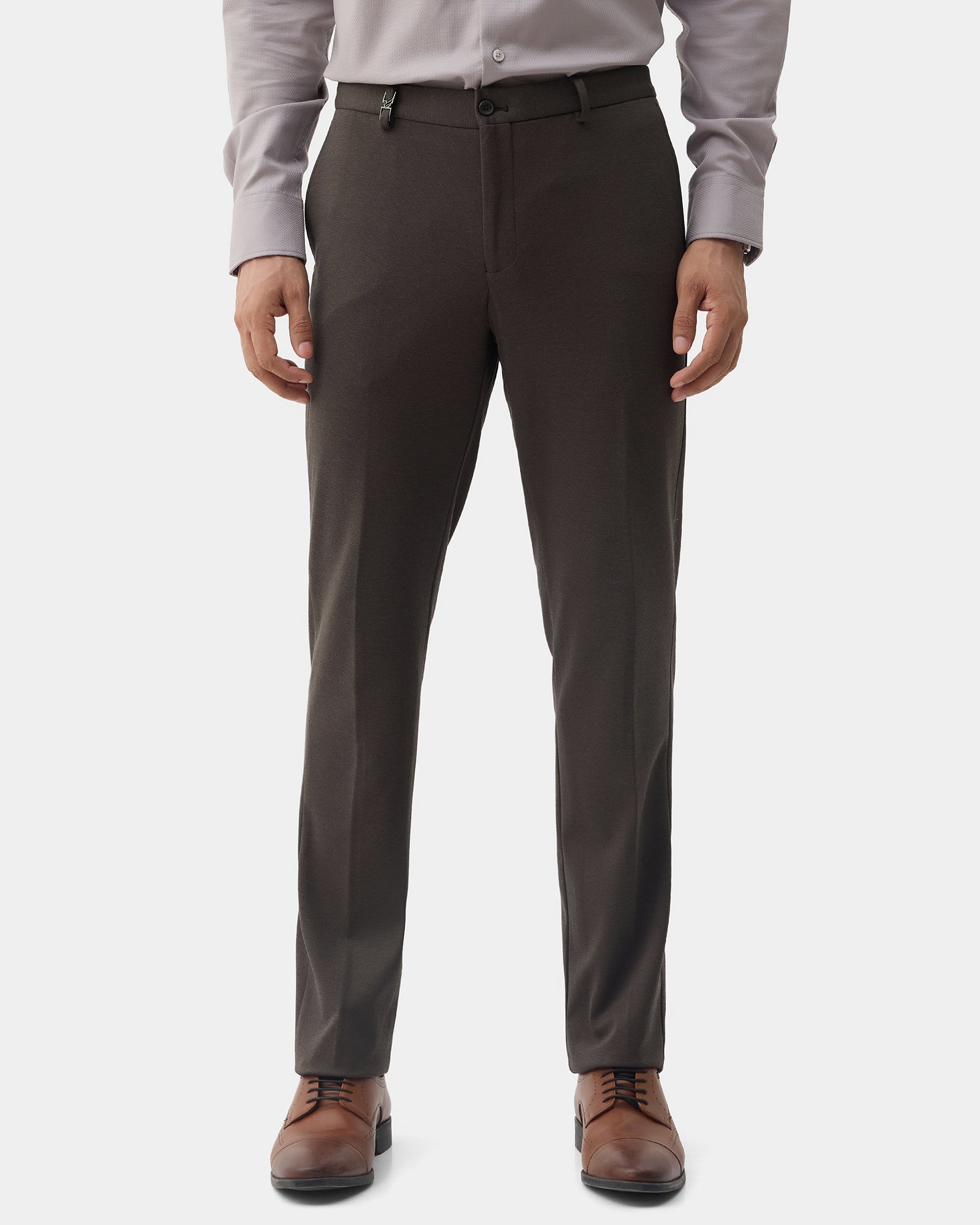 CLEAN FRONT SUPER SLIM FIT DOBBY TROUSER