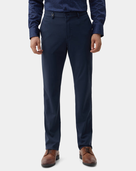 Navy Solid Trouser - Oak