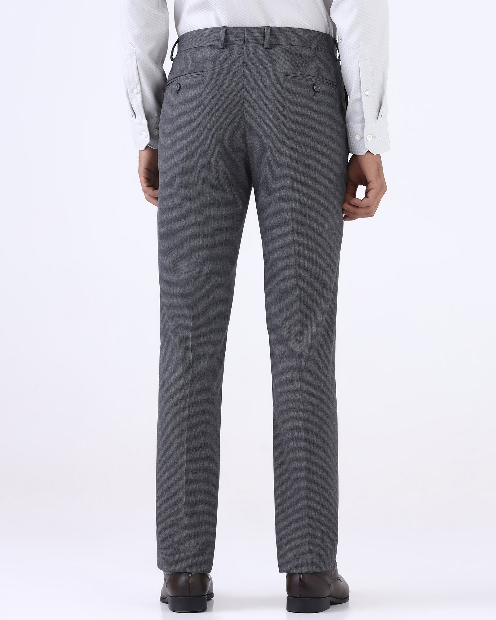 Grey Staples Dobby Formal Trouser - Fredious