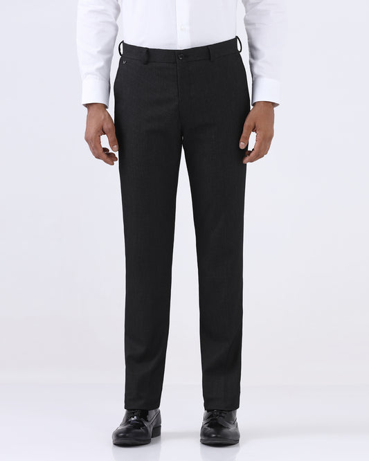 Charcoal Staples Dobby Formal Trouser - Fredious