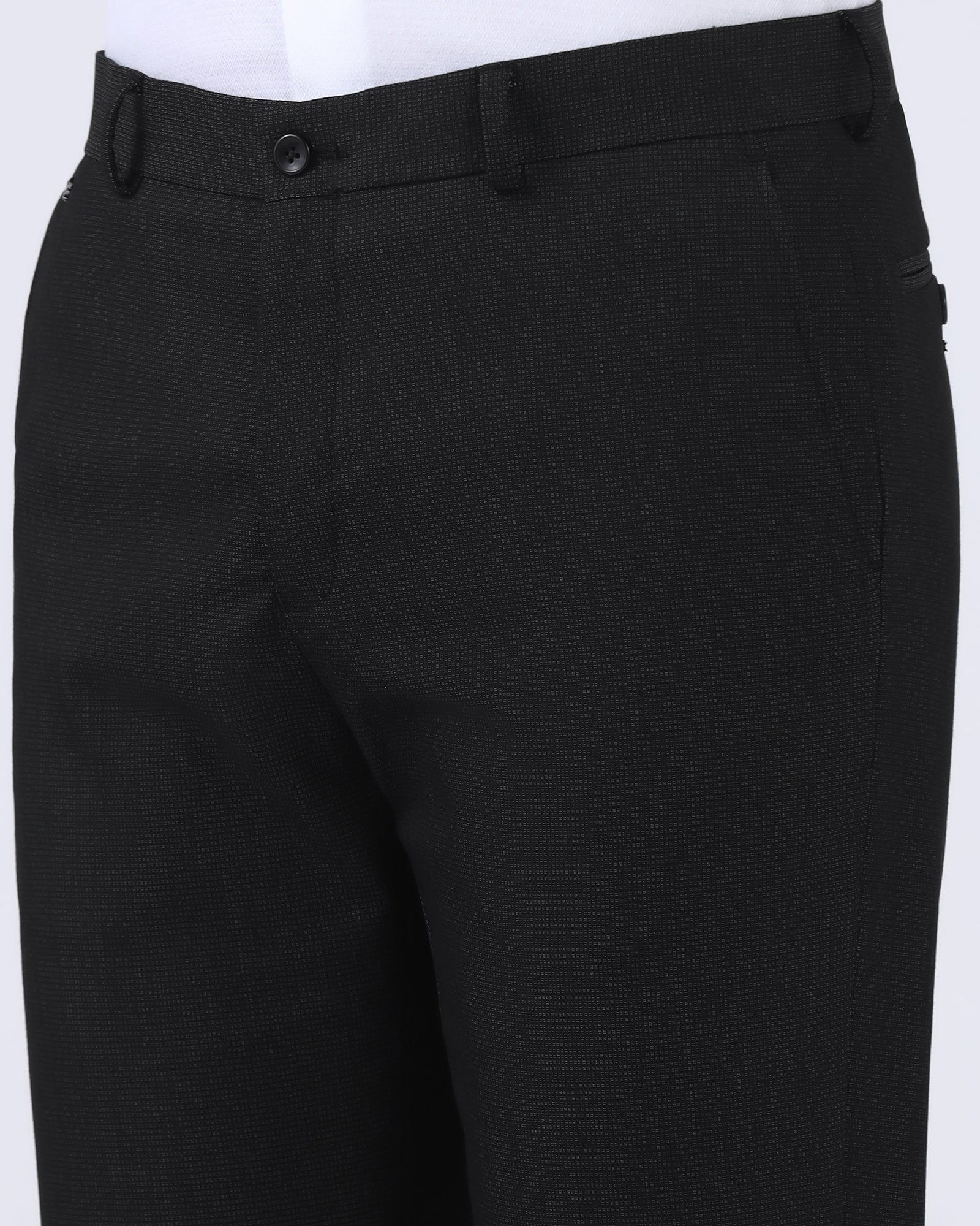 Charcoal Staples Dobby Formal Trouser - Fredious