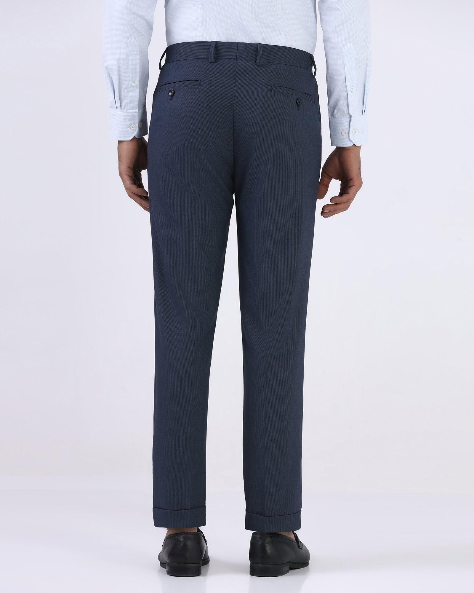 Blue Formal Dobby Formal Trouser - Benzous